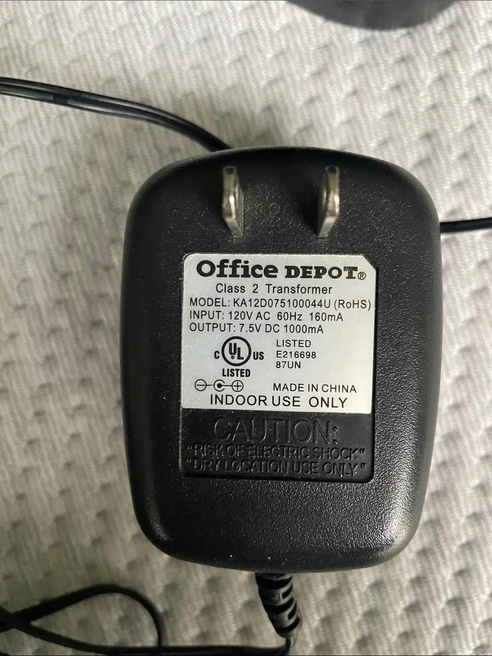 Office Depot Black Electric Stapler with Power Adapter